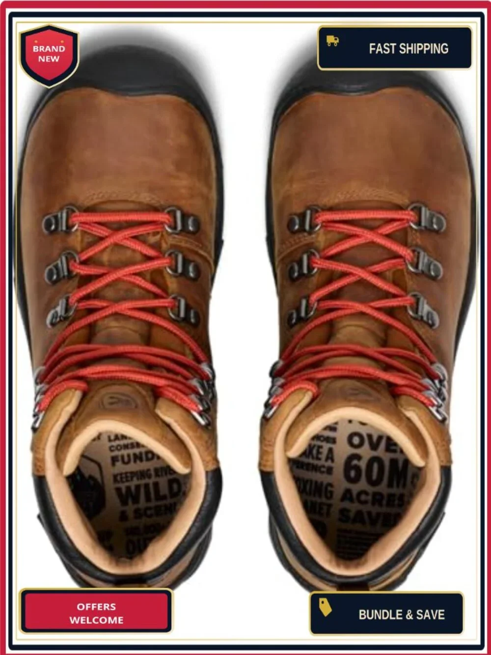 Waterproof Leather Hiking Boots Mid Height Lace Up Traction Outdoor